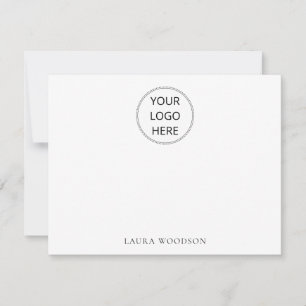 Simple Minimalist Round Logo Name Note Card