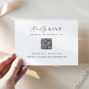 Simple Minimalist RSVP with QR Code Card