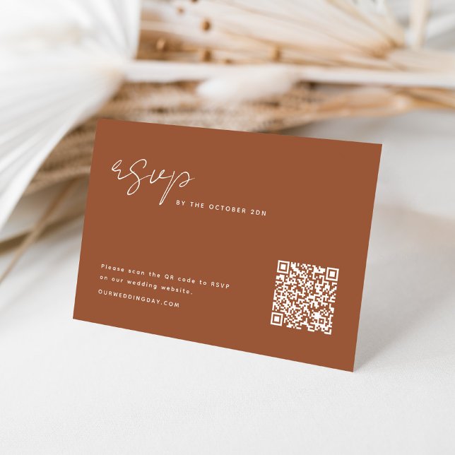 Simple Minimalist RSVP with QR Code Card (Creator Uploaded)