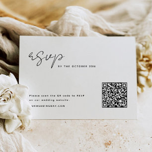 Simple Minimalist RSVP with QR Code Card