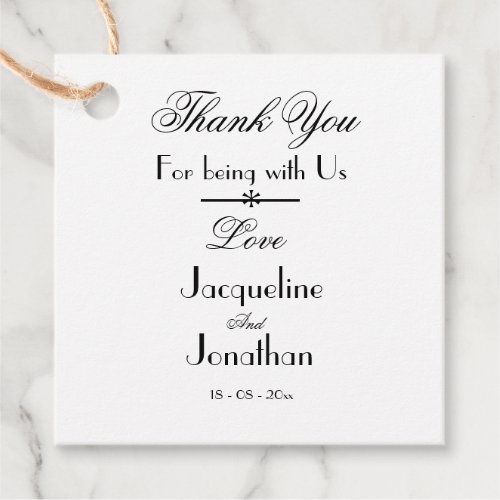 Simple Minimalist Rustic Engagement Thank You      Favor Tags