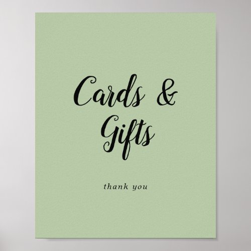Simple MinimalistSage Cards and Gifts Sign