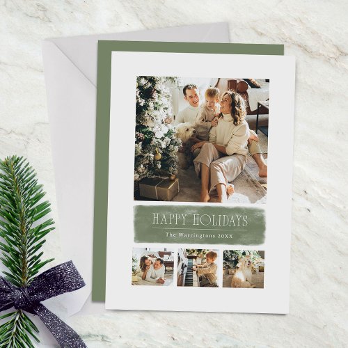 Simple Minimalist Sage Green Holiday 4 Photos 