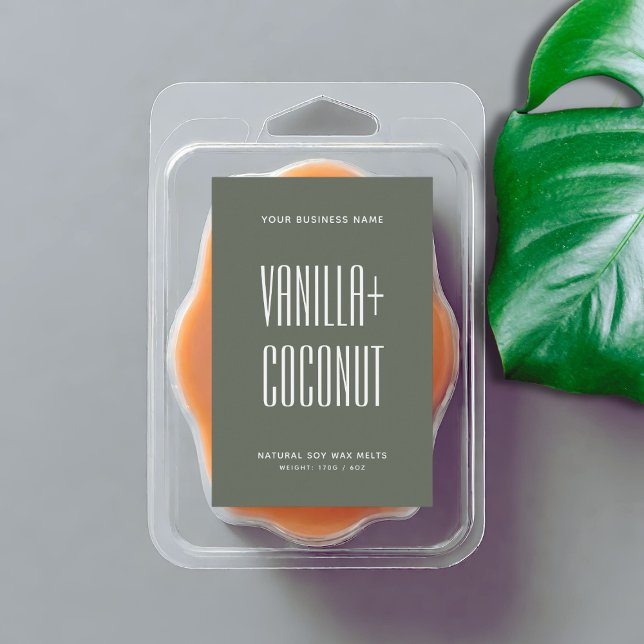 Simple minimalist sage green soy wax melts label (Creator Uploaded)
