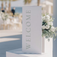 Simple Minimalist Sage Green Wedding Welcome Sign