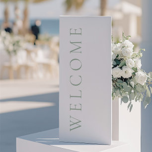 Simple Minimalist Sage Green Wedding Welcome Sign