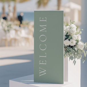 Simple Minimalist Sage Green Wedding Welcome Sign