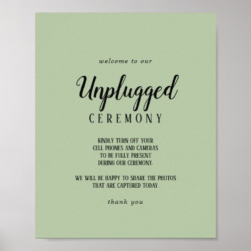 Simple MinimalistSage Unplugged Ceremony  Poster