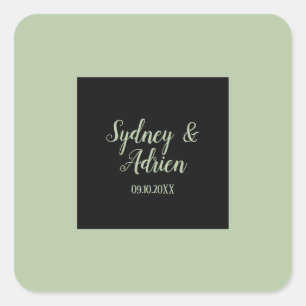 Simple Minimalist Sage Wedding Envelope Seals