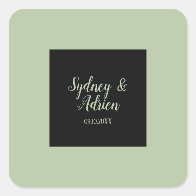 Simple Minimalist|Sage Wedding Envelope Seals (Front)