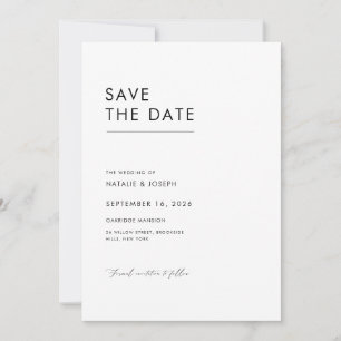 Simple Minimalist Save the Date Announcement Card