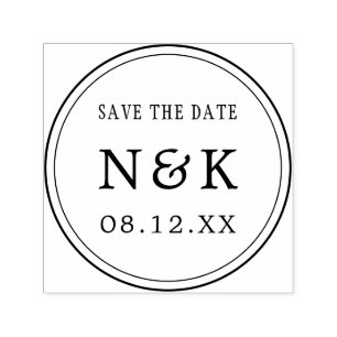 Simple Minimalist Save The Date Announcement Self-inking Stamp