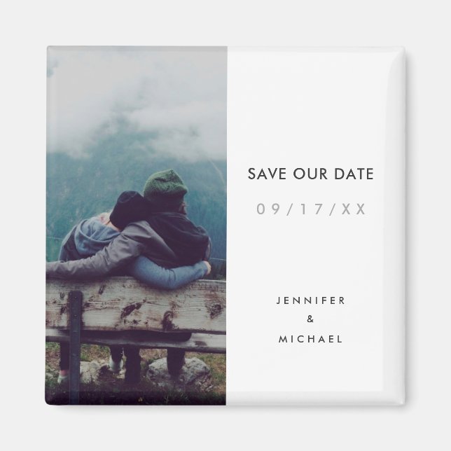 Simple Minimalist Save the Date magnet (Front)