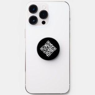 Simple Minimalist Scannable Black QR Code PopSocket