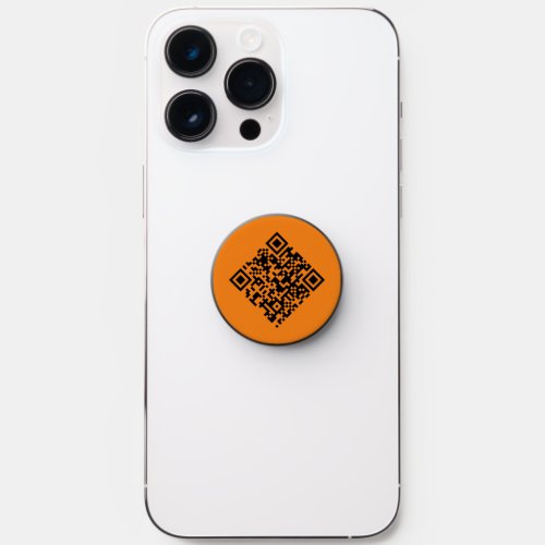 Simple Minimalist Scannable Orange QR Code PopSocket