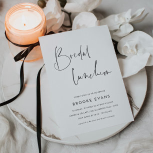 Simple Minimalist Script Bridal Luncheon Invitation