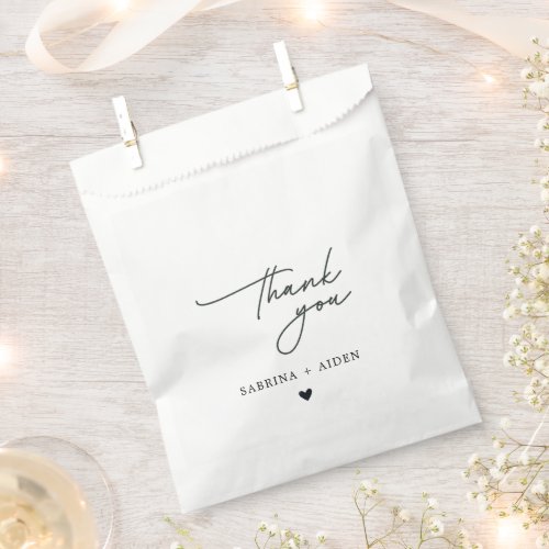 Simple Minimalist Script Bridal Shower Favor Bag