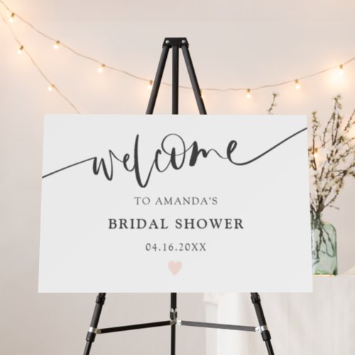 Simple minimalist script bridal shower welcome  foam board