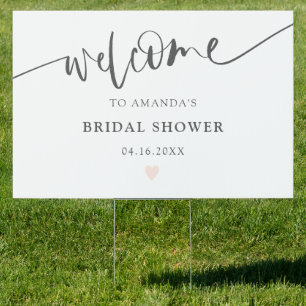Simple minimalist script bridal shower welcome sign