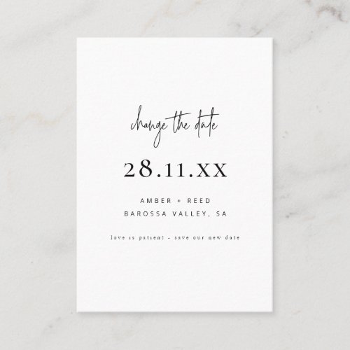 Simple Minimalist Script Change the Date Small Referral Card