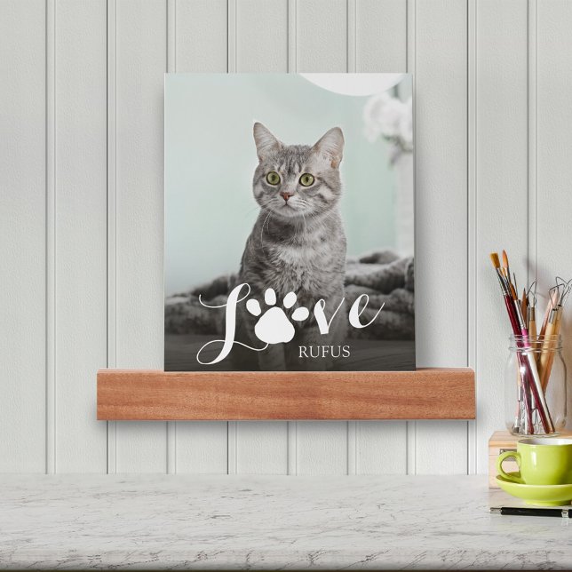 Simple Minimalist Script Custom Love Pet Paw Print Picture Ledge (Creator Uploaded)