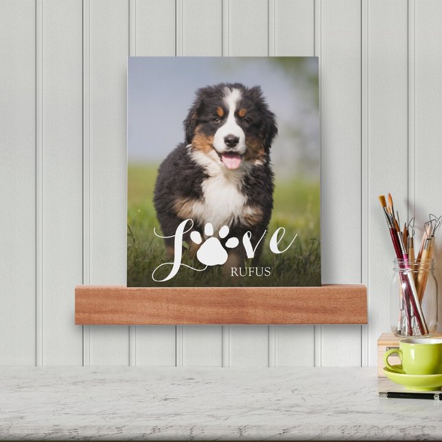 Simple Minimalist Script Custom Love Pet Paw Print Picture Ledge (Creator Uploaded)