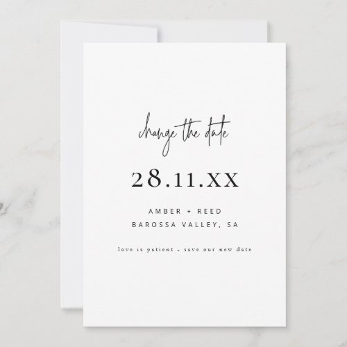 Simple Minimalist Script Font Change the Date Save The Date