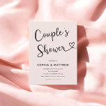 Simple Minimalist Script Heart Couples Shower Postcard<br><div class="desc">Elevate your celebration with our minimalist couple's shower invitation. Featuring the heading 'Couple's Shower' in casual script adorned with a graceful swirl and heart motif,  this invitation exudes simplicity and charm. Gather your loved ones for a special occasion that celebrates both partners in style and elegance.</div>