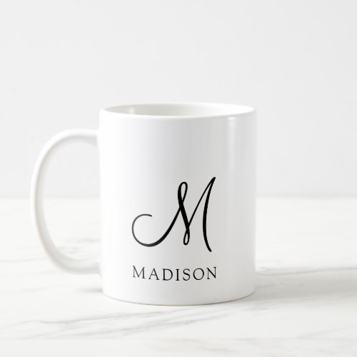 Simple Minimalist Script Monogram  Coffee Mug