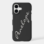 Simple Minimalist Script Name Black Custom Name iPhone 17 Case<br><div class="desc">This stylish custom phone case features a simple minimalist design of your name in a beautiful handwritten script lettering in white on a soft black background. Great gift idea!</div>