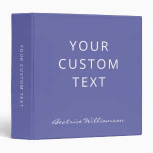 Simple Minimalist Script Name Custom Periwinkle  3 Ring Binder