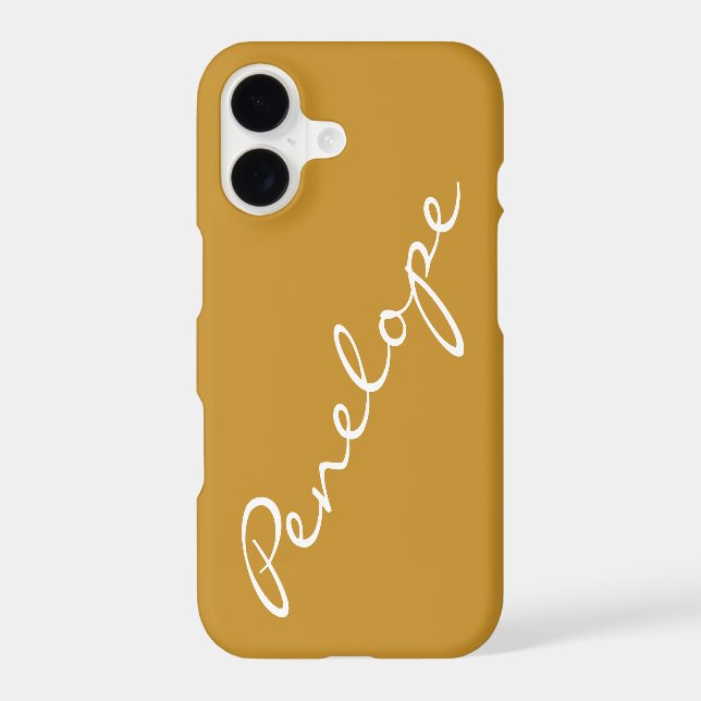 Simple Minimalist Script Name Mustard Custom Name Case-Mate iPhone Case (Back)