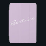 Simple Minimalist Script Name Pastel Lilac Custom iPad Mini Cover<br><div class="desc">This stylish custom iPad case features a simple minimalist design of your name in a beautiful handwritten script lettering in white on a pastel purple lilac background. Great gift idea!</div>