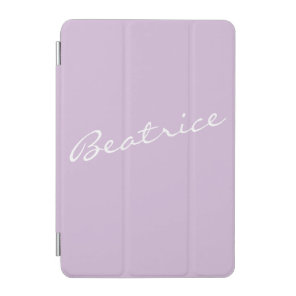 Simple Minimalist Script Name Pastel Lilac Custom iPad Mini Cover