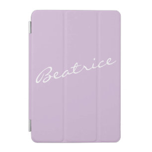 Simple Minimalist Script Name Pastel Lilac Custom iPad Mini Cover