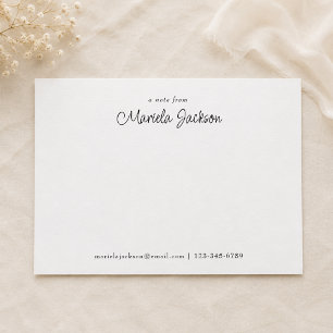 Simple Minimalist Script Note Card