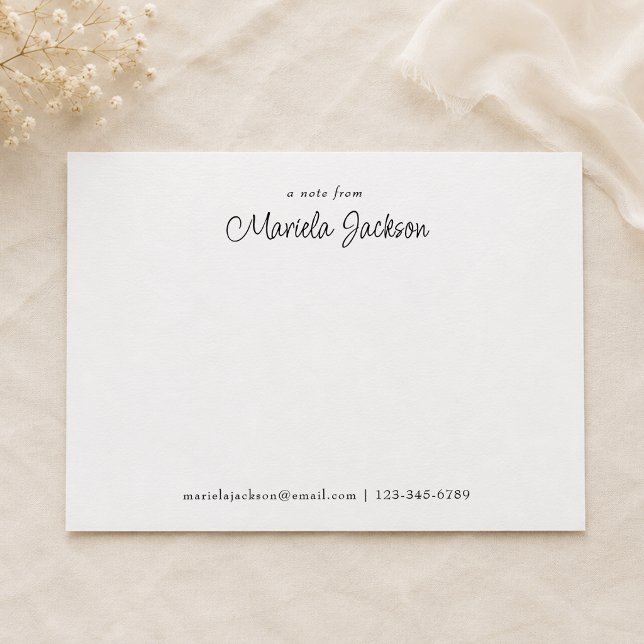 Simple Minimalist Script Note Card (Creator Uploaded)