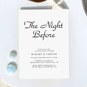 Simple Minimalist Script Wedding Rehearsal Dinner Invitation