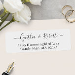 Simple Minimalist Script Wedding Return Address Label<br><div class="desc">Add a personalized touch to your wedding invitations with these Simple Minimalist Script Wedding Return Address Labels. These labels feature a beautiful script font that complements any wedding invitation design, making them perfect for a variety of wedding themes. The labels come in a standard size that fits most envelopes, making...</div>