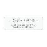 Simple Minimalist Script Wedding Return Address Label<br><div class="desc">Simple Minimalist Script Return Address Label. 
(1) For further customization,  please click the "customize further" link and use our design tool to modify this template. 
(2) If you need help or matching items,  please contact me.</div>