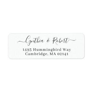 Simple Minimalist Script Wedding Return Address Label