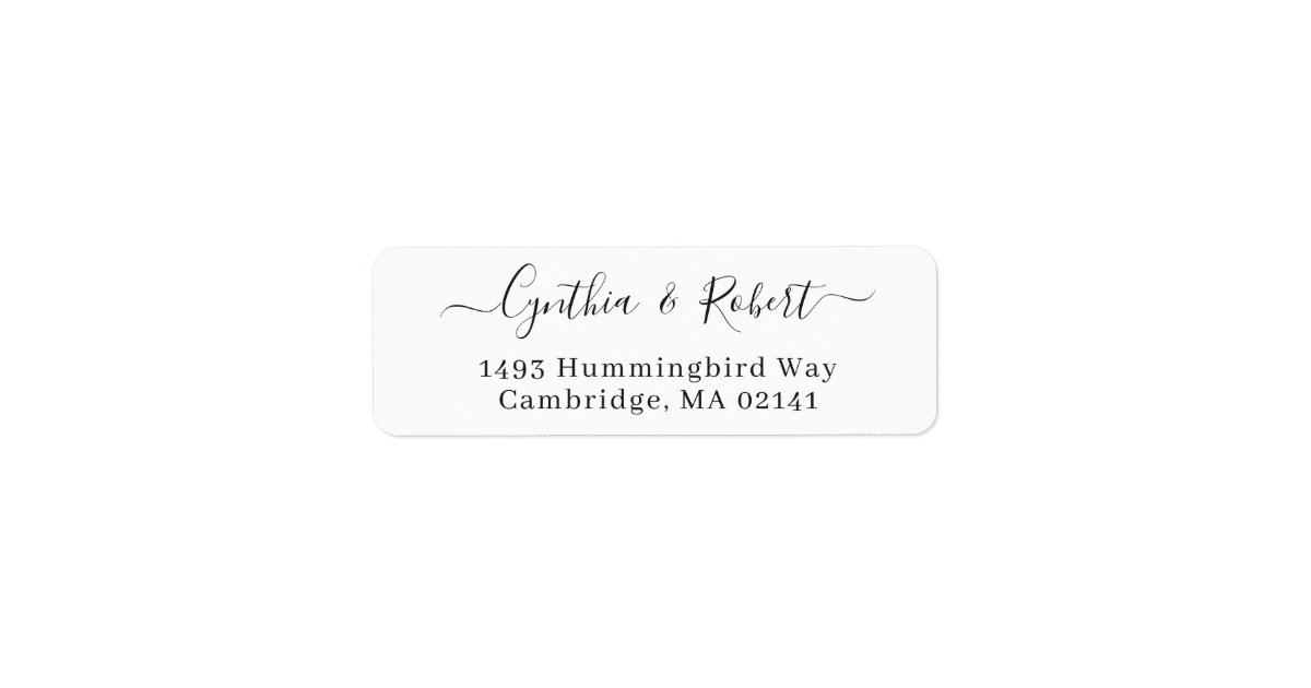 Simple Minimalist Script Wedding Return Address Label | Zazzle
