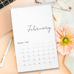 Simple Minimalist Script Writing Months Custom Calendar<br><div class="desc">2025 Minimalistic Simple Script Writing Months Family Calendar. Elegant script typography design. Customize to create a one of a kind family calendar.</div>