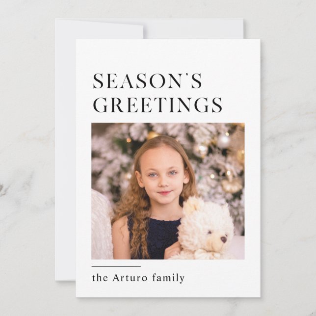 simple minimalist seasons greetings card (Front)