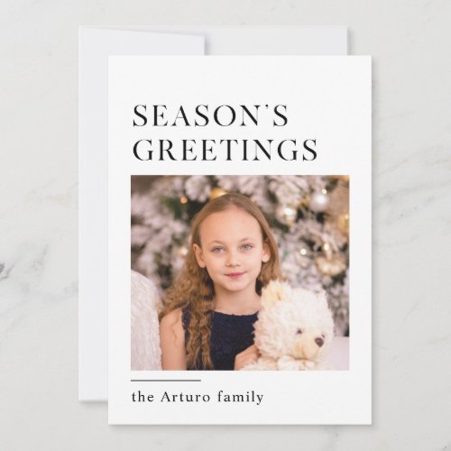simple minimalist seasons greetings card