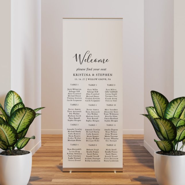 Simple Minimalist Seating Chart Retractable Banner (Creator Uploaded)