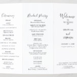 Simple Minimalist Seating Chart Wedding Program  Brochure<br><div class="desc">This simple minimalist seating chart wedding program brochures are perfect for a classic wedding. The simple and elegant design features classic and fancy script typography in black and white. This sign can be used to organize your guests by table number. It includes enough room for about 150 wedding guests. Make...</div>