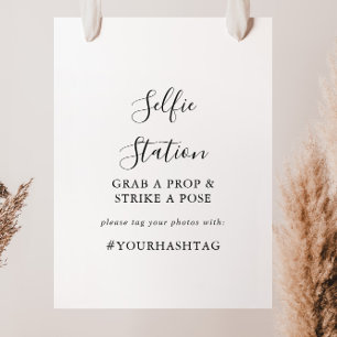 Simple Minimalist Selfie Station Sign