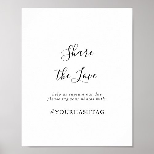Simple Minimalist Share the Love Hashtag Sign