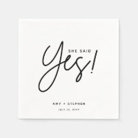 Simple Minimalist She Said Yes Engagement Party